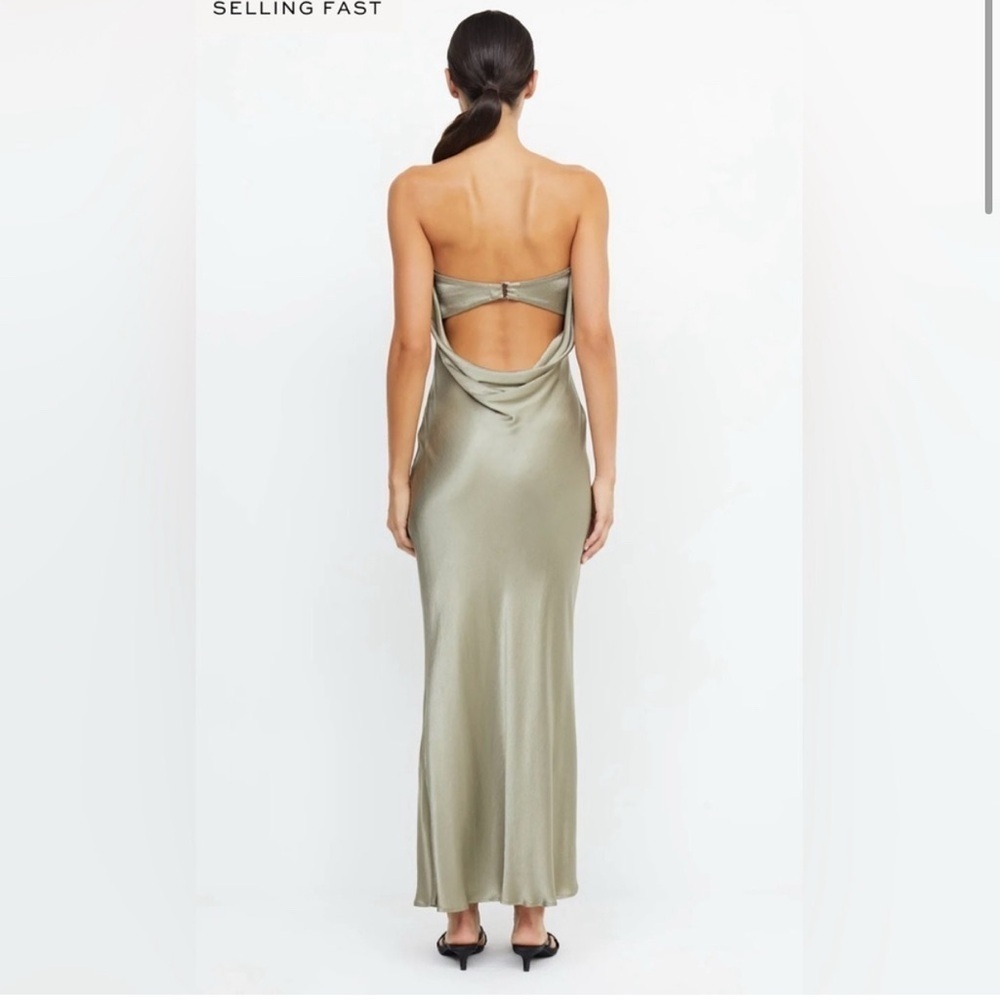 BEC + BRIDGE MOON DANCE strapless dress sage - Picture 3 of 7